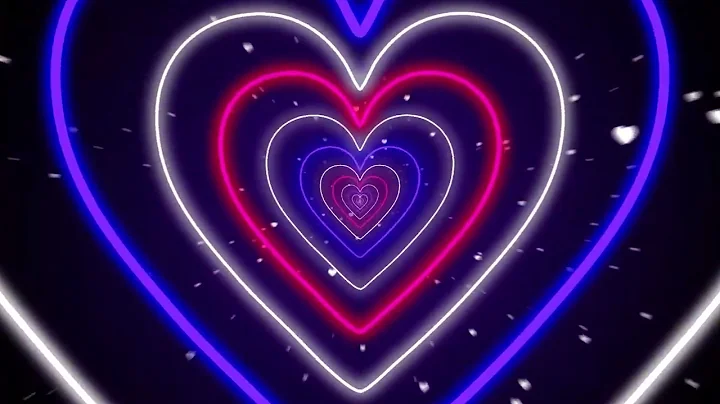 Neon Lights Love Heart Tunnel Particles Background 10 hours | HD Vj loop Disco Pink, Purple & White