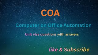 COA UNIT-1 part -2 