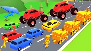 Monster Trucks Potholes Flatbed Long Trailer Truck Car Rescue - Cars vs Deep Water - BeamNG.drive