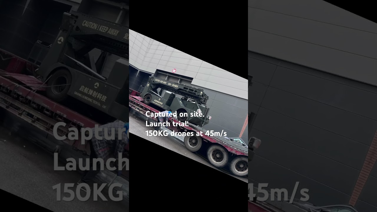 Pneumatic UAV Launcher trials on site 150KG drones 