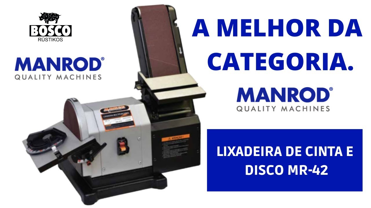 LIXADEIRA COMBINADA DE BANCADA - MANROD MR 42 - CINTA E DISCO.
