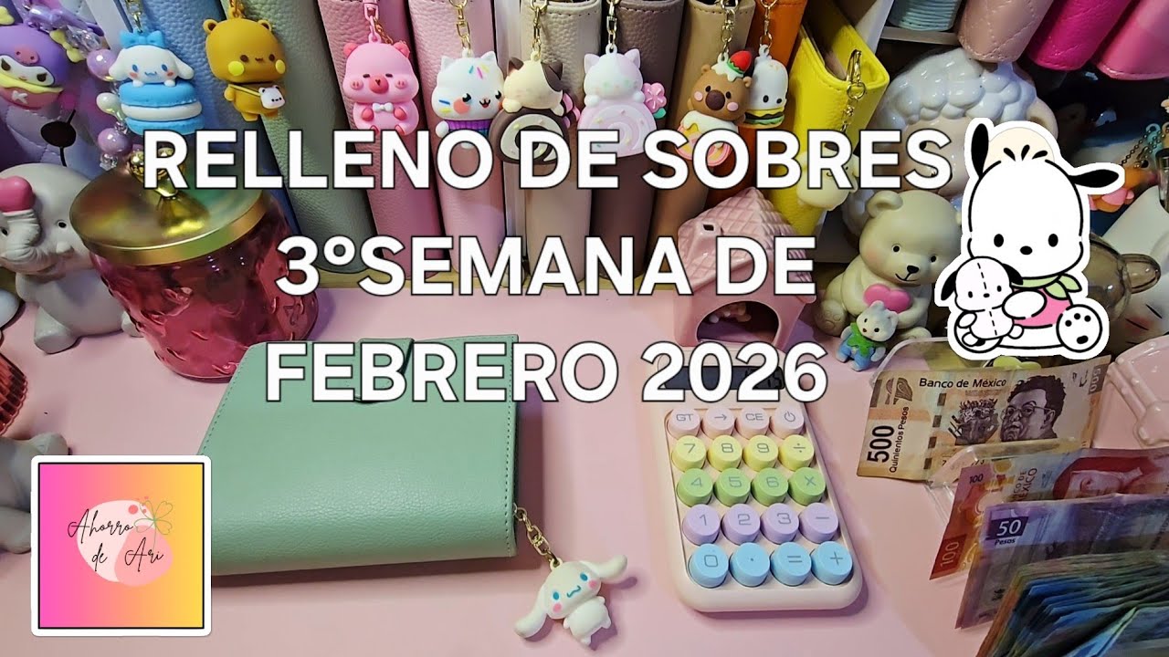 RELLENO DE SOBRES 3°SEMANA DE FEBRERO 2026 💖💲🌸💰 #retosdeahorro #sistemadesobres 