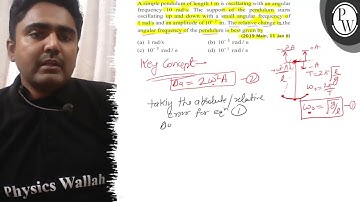 A simple pendulum of length \( 1 \mathrm{~m} \) is oscillating with...