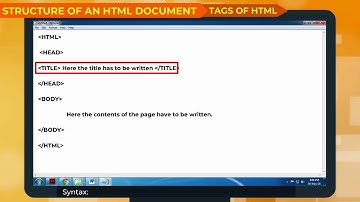 What is the Structure of a HTML Document || Class-8