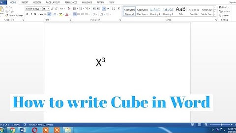 How to Type Cube in Word document | Write cubed symbol in word easy