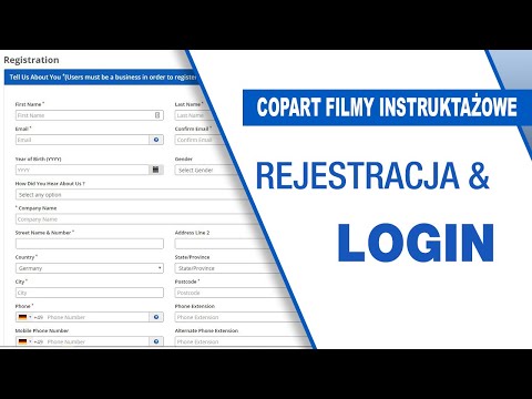 Copart Tutorial | Rejestracja i login