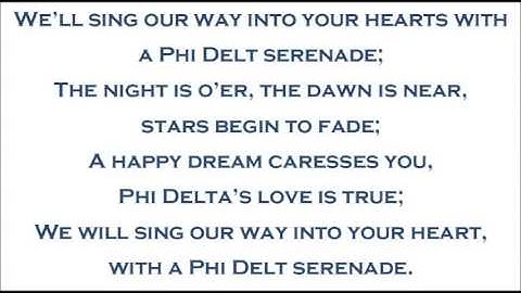 Phi Delta Theta Serenade Song