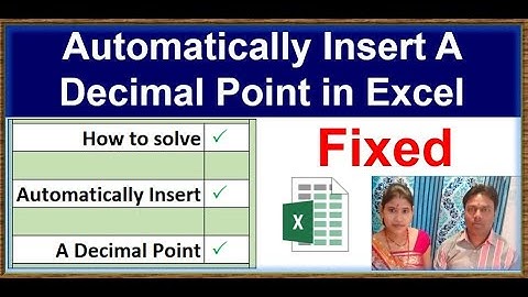 Automatically insert a decimal point in excel | excel decimal problem | EXCEL