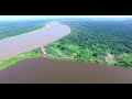 Drone flight over the Amazon River with Aqua Expeditions, Aria Riverboat - Iquitos, Peru