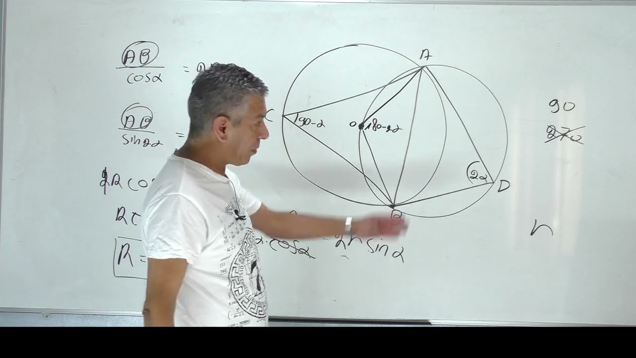 🎓 פתרון בגרות 571 קיץ 2020 מועד א שאלה 5-טריגונומטריה עם מעגל.