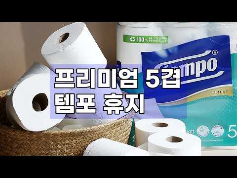 [템포] 5겹 프리미엄 두루마리 휴지 9롤 2팩 + 휴대용 증정