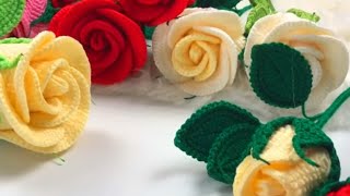 Tığ İşi Uzun Kök Gül Yapılışı Anlatımlı /Crochet Rose Making