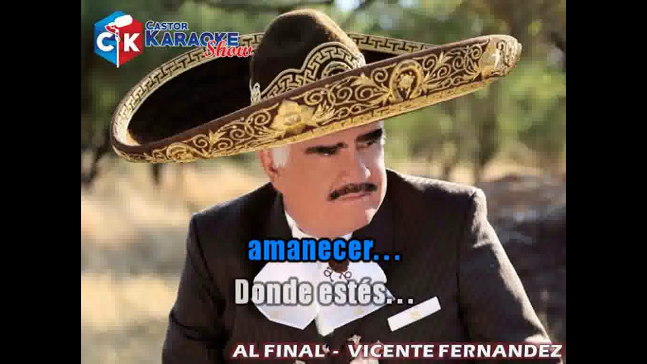 karaoke al final Desvocalizado vicente fernandez - YouTube