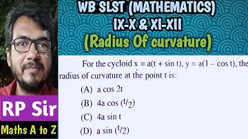 For the cycliod x=a(t+sint), y=a(1-cost) the radius of curvature at the point t is