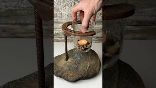 Tea light Rock Rebar horseshoe mason jar holder - hang mason jar projects #shorts #shortvideo #diy