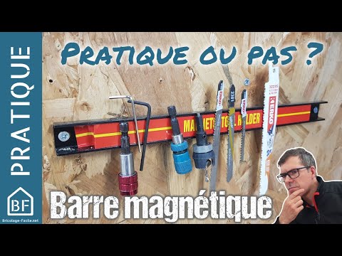 Jeu de 3 barres aimantées 45cm - bande magnétique accroche mural outils - rangement  outillage garage atelier - aimant puissant