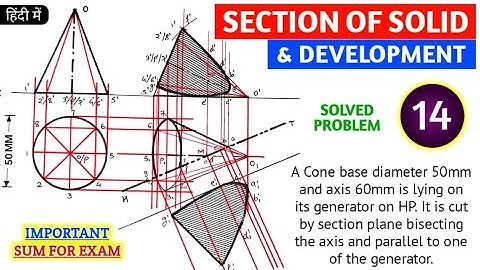SECTION OF SOLID AND DEVELOPMENT OF LATERAL SURFACES SOLVED PROBLEM 14  @TIKLESACADEMYOFMATHS