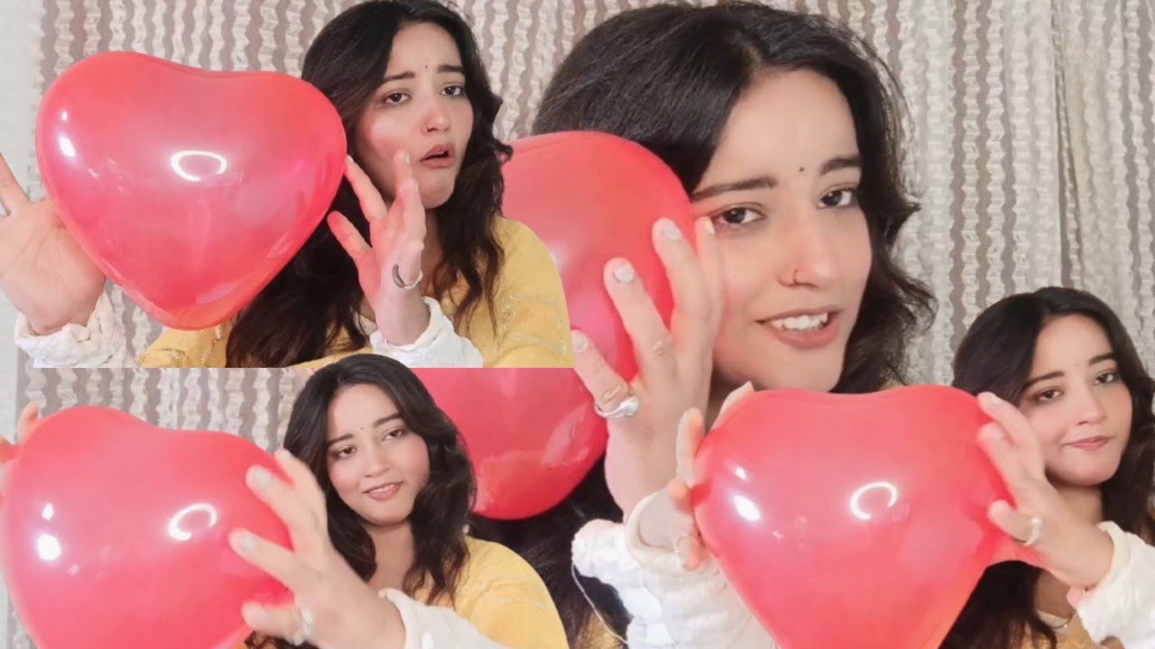 requested valentine spacial ♥️💥🎈heart shape balloon blowing challenge ||balloon challenge 😍