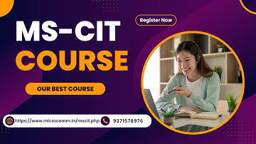 MSCIT Course - World-class Comprehensive Computer Course. Certificate from MSBTE & MKCL.