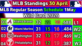 MLB Standings Today || MLB Wild Card 2026 || MLB Schedule 1 May 2026 #mlbstandings