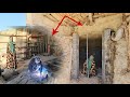 Young mother's amazing decision to build a safe iron roof at entrance to cavei shelter
