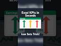 Excel KPIs in Seconds! 🚀 Icon Sets Trick @DataNext-01 #shorts#kpi#icon#excel#tips#advancedexcel