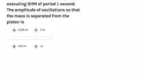 A block of mass m rest on a piston executing SHM of period 1 second. The amplitude of oscillation so