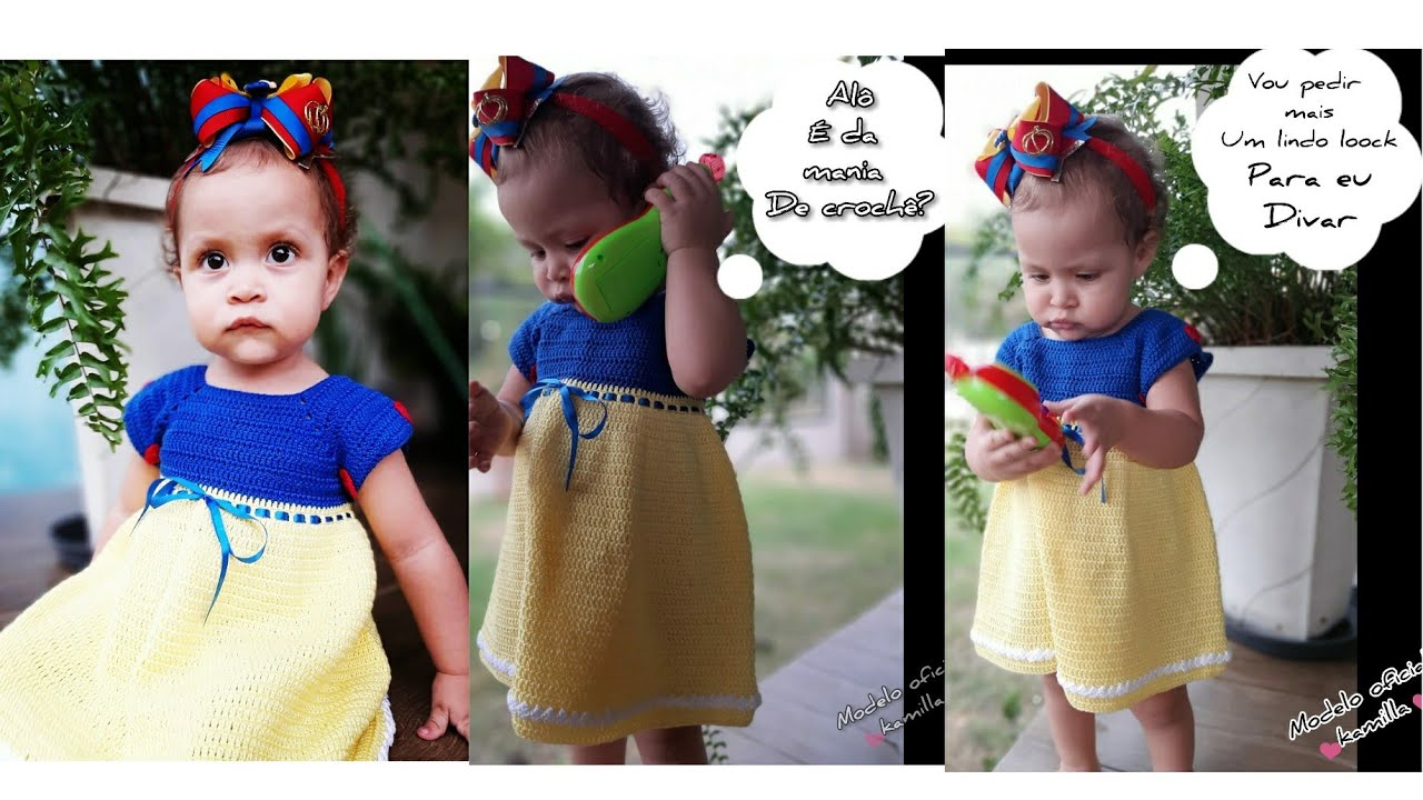 vestido de croche branca de neve