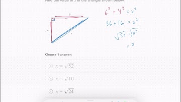 Khan Academy Tutorial: use Pythagorean theorem to find right triangle side lengths