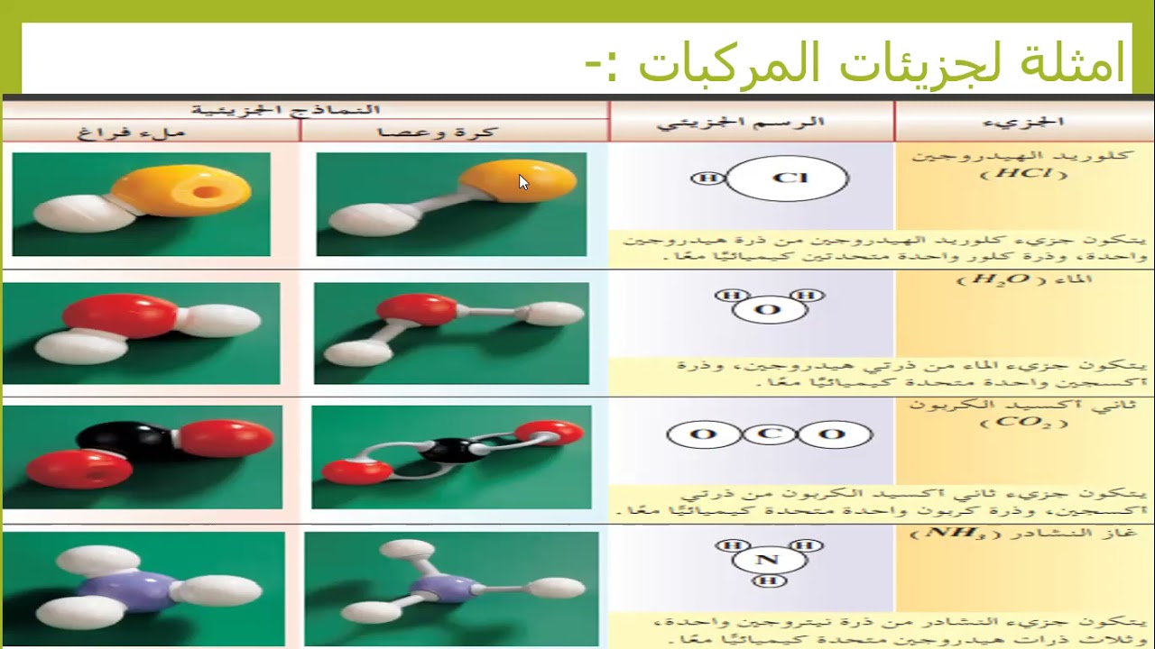 تابع جزيئات العناصر الثامن