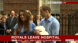 Royal baby boy leaves hospital  William and Kate's first public appearance with new son   BBC Ne