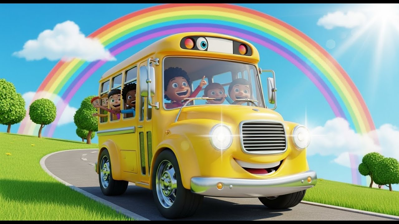 🌈 Wheels Roll by a Rainbow | Fun 3D Cartoon Adventure for Kids 🚗
