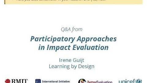 Participatory Approaches in IE - Have you used SenseMaker?