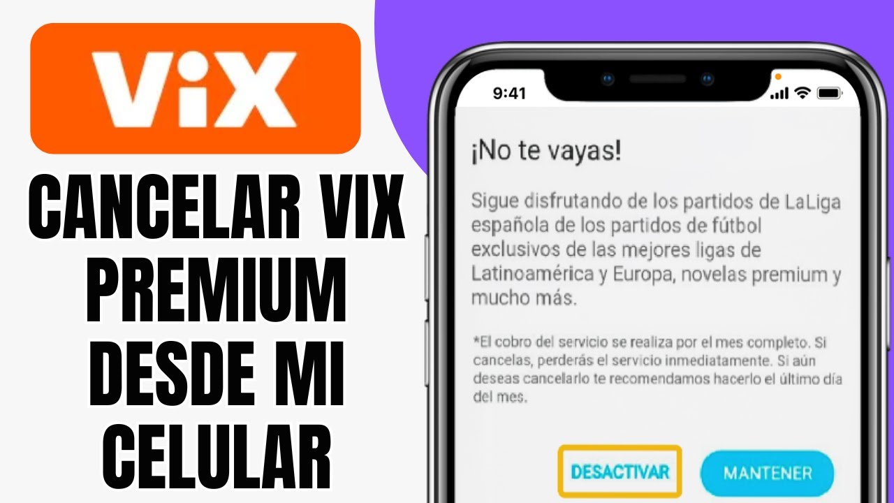 Cómo CANCELAR VIX Premium Desde Mi Celular YouTube