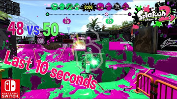 Nintendo Splatoon 2 48 vs 50 Last 10 seconds Rainmaker Splat Charger Gameplay Multiplayer Switch
