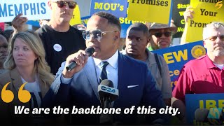 Memphis city unions hold protest at city hall