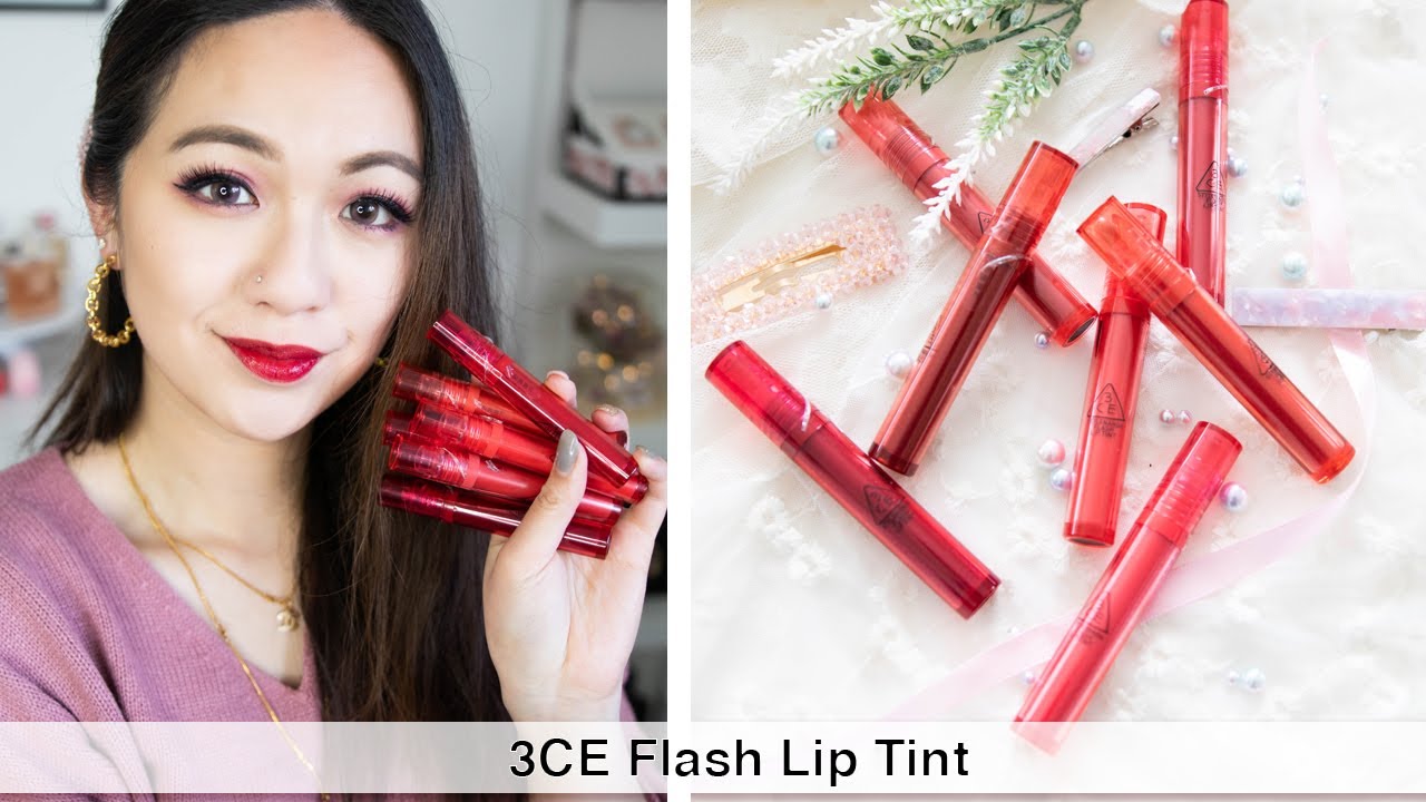 3CE Flash Lip Tint | Full Swatches & Review - YouTube