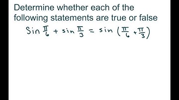Determine whether each Trig statement is true or false. Trigonometry