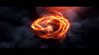 Free template explosion of fire and halos without text directly use your video