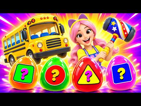 Wheels on the Bus Surprise Eggs! 🚌🥚🎶 | TigiBoo Kids Song