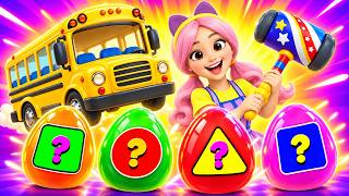 Wheels on the Bus Surprise Eggs! 🚌🥚🎶 | TigiBoo Kids Song