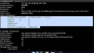 Retrieve Matadata of Tables using Describe