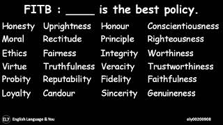 Similar words for HONESTY