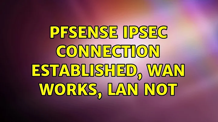 PFSense IPSec connection established, wan works, lan not