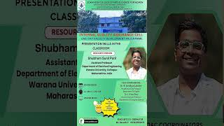 #FDP SKILLS IN THE CLASSROOM DEPARTMENT OF ENGINEERING WARANA UNIVERSITY KOLHAPUR MAHARASHTRA#SHORTS