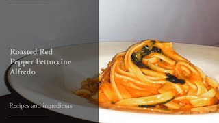 Roasted Red Pepper Fettuccine Alfredo #vegan