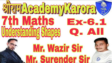 Class 7th maths chapter-6 (Understanding Shapes), exercise-6.1