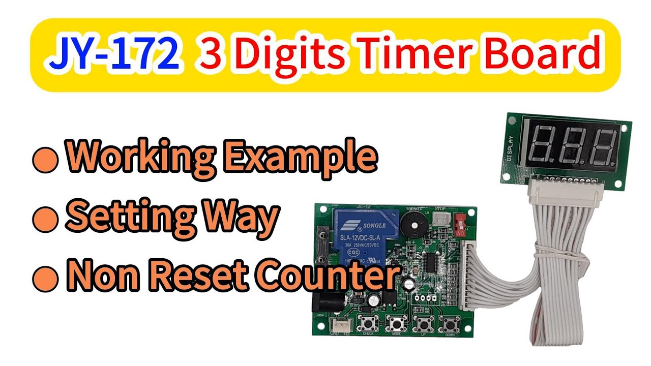 JY172  Setting and Summary Coin Banknote Operated 3 Digits Timer Board Simple Time Control Board