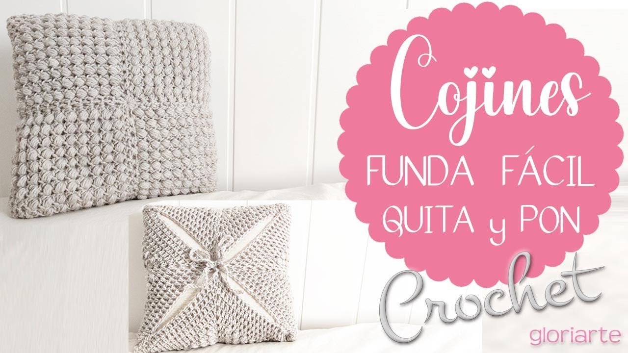 Funda para Cojín Fácil de Ganchillo Quita y Pon. Crochet Cushion Cover. Easy Removable.
