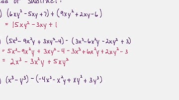 Add and subtract polynomials in several variables